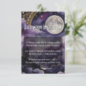 Full Moon Invocation Pagan Prayer Pocket Card Einladung (Stehend Vorderseite)