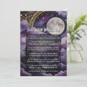 Full Moon Invocation Pagan Prayer Ritual Card Einladung (Stehend Vorderseite)