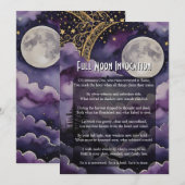 Full Moon Invocation Pagan Prayer Ritual Card Einladung (Vorne/Hinten)