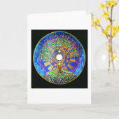 Full Moon Mandala Karte (Gelbe Blume)