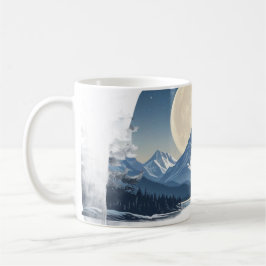 Full Moon Mountain Landscape Sweatshirt Kaffeetasse