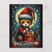 Full Moon Niedlich Santa Mouse Weihnachtsgeschenk Postkarte (Vorderseite)