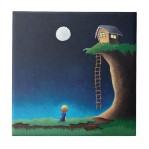 Full Moon Night Sky Keramik Tile Fliese