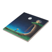 Full Moon Night Sky Keramik Tile Fliese (Seite)