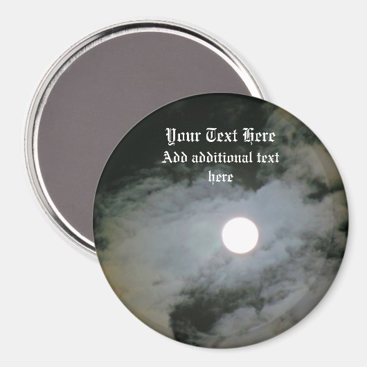 Full Moon Night Sky Personalisiert Magnet (Vorderseite/Rückseite)