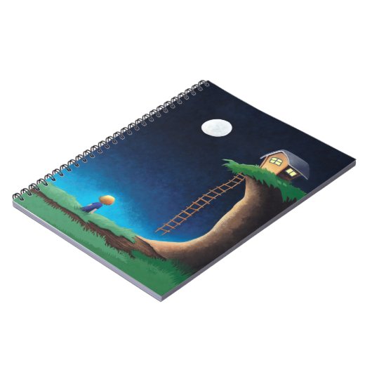 Full Moon Night Sky Spiral Notebook Notizblock (Linke Seite)