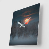 Full Moon | November in Scalenghe, Italy Quadratische Wanduhr (Winkel)