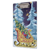 Full Moon Over Reindeer With Sleigh Klemmbrett (Links)