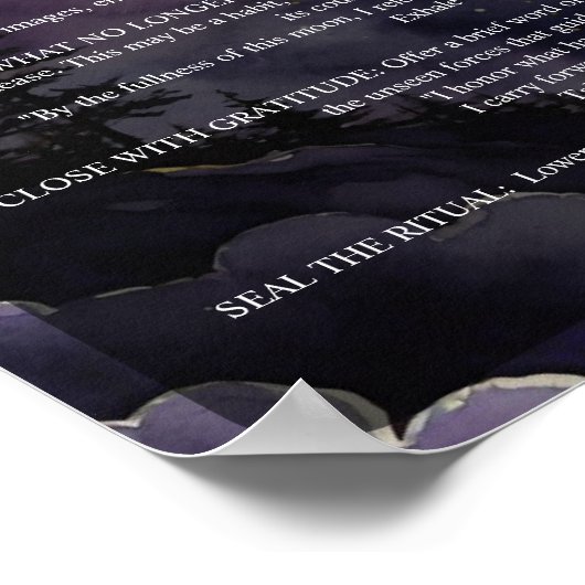 Full Moon Pagan Ritual & Prayer Book of Shadows Poster (Ecke)