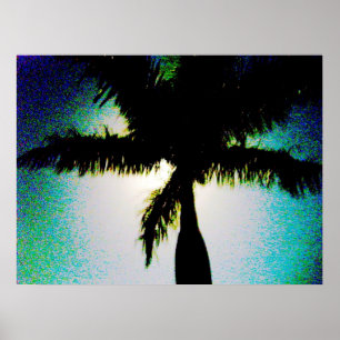 Full Moon & Palm Tree Poster