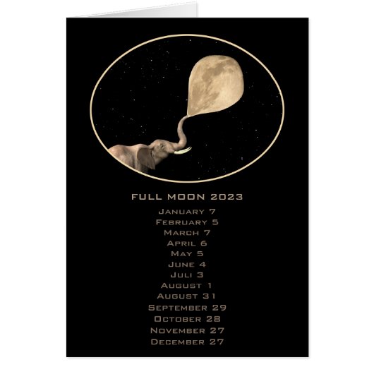 Full Moon Phasen Elephant Calendar 2023 (Vorne)