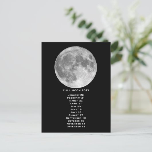 Full Moon Phases 2027 Postkarte (Stehend Vorderseite)