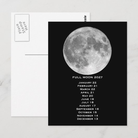 Full Moon Phases 2027 Postkarte (Vorne/Hinten)