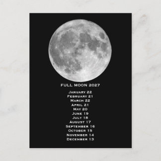 Full Moon Phases 2027 Postkarte