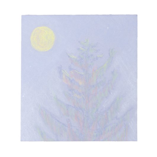 Full Moon Pine Notizblock (Vorderseite)