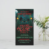 Full Moon Pumpkins Spuk House Halloween Einladung (Stehend Vorderseite)