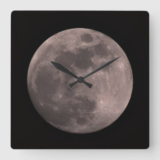 Full Moon Quadratische Wanduhr