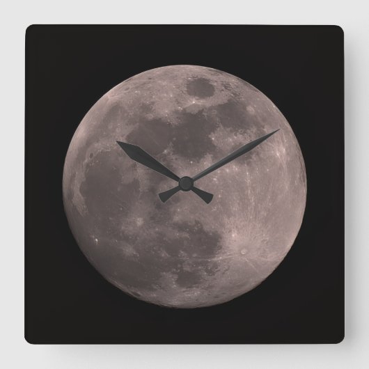 Full Moon Quadratische Wanduhr (Vorderseite)