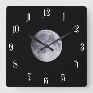 Full moon quadratische wanduhr