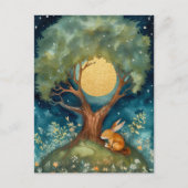 Full Moon Rabbit Postcard Postkarte (Vorderseite)