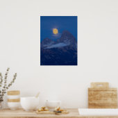 Full Moon Rising Grand Teton | Driggs, Idaho Poster (Küche)