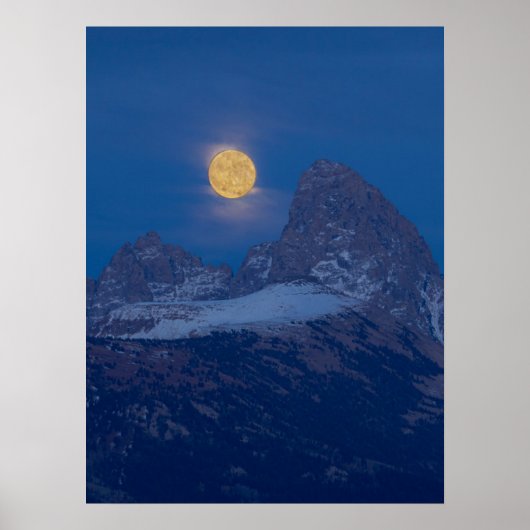 Full Moon Rising Grand Teton | Driggs, Idaho Poster (Vorne)