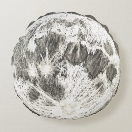 Full Moon Round Pillow – Celestial Dreamcore Rundes Kissen