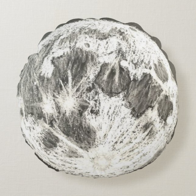 Full Moon Round Pillow – Celestial Dreamcore  Rundes Kissen (Vorderseite)