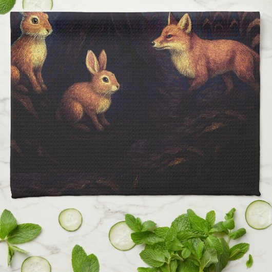 Full Moon Scarecrow Serenade Geschirrtuch (Gefaltet)