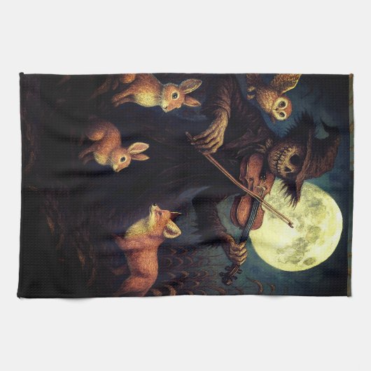 Full Moon Scarecrow Serenade Geschirrtuch (Horizontal)