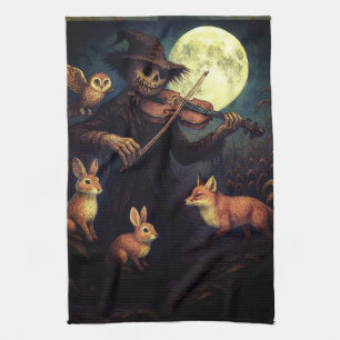 Full Moon Scarecrow Serenade Geschirrtuch