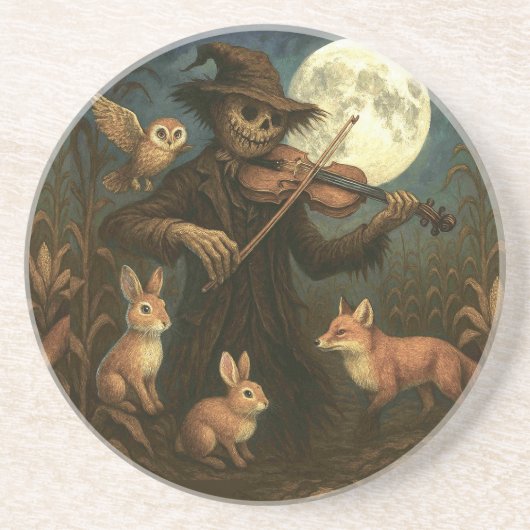 Full Moon Scarecrow Serenade Getränkeuntersetzer (Vorne)