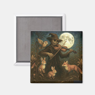 Full Moon Scarecrow Serenade Magnet