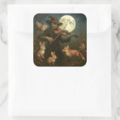 Full Moon Scarecrow Serenade Quadratischer Aufkleber (Tasche)