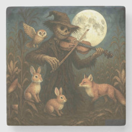 Full Moon Scarecrow Serenade Steinuntersetzer