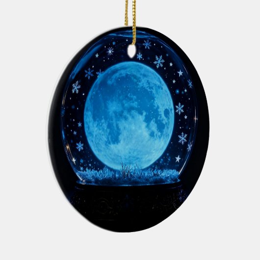 Full Moon Snow Globe Mystical Magical Keramik Ornament (Rechts)