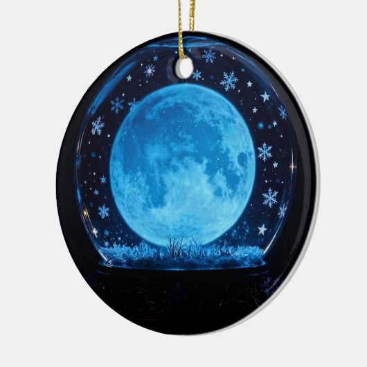 Full Moon Snow Globe Mystical Magical Keramik Ornament (Links)