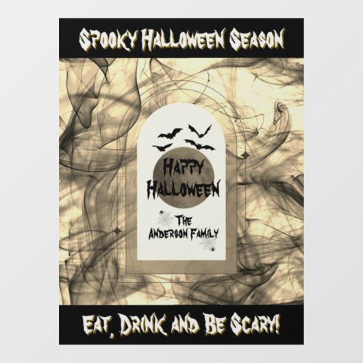 Full Moon Spider Bats Spooky Beängstigend Happy Ha Fensteraufkleber (Blatt)