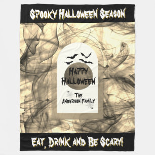 Full Moon Spider Bats Spooky Beängstigend Happy Ha Fleecedecke