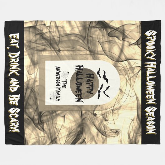 Full Moon Spider Bats Spooky Beängstigend Happy Ha Fleecedecke (Vorderseite (Horizontal))