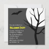 Full Moon Spooky Night Halloween-Party lädt ein Einladung (Vorderseite)