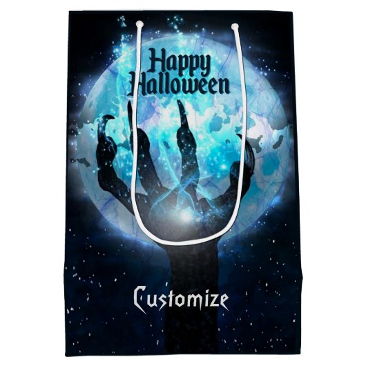 Full Moon Transformation Halloween Mittlere Geschenktüte (Rückseite)