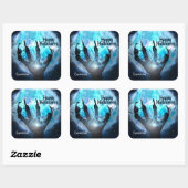 Full Moon Transformation Halloween Quadratischer Aufkleber (Blatt)