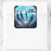 Full Moon Transformation Halloween Quadratischer Aufkleber (Tasche)