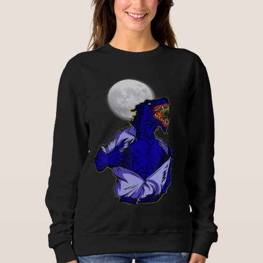 Full moon transforms wild wolf scary jungle world sweatshirt (Vorderseite)