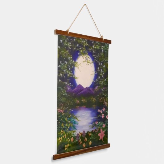 Full Moon Wandteppich Mit Holzrahmen (Gewinkelt)
