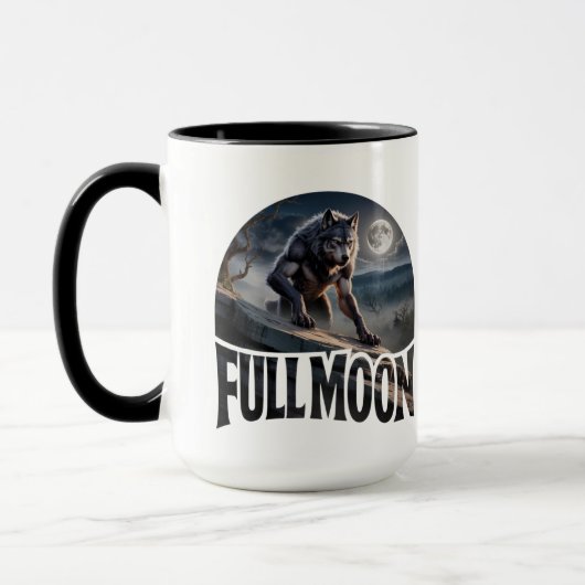 Full Moon Werewolf - Gothic Fantasy Horror Tasse (Links)