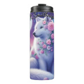 Full Moon White Wolf Thermosbecher (Vorderseite)