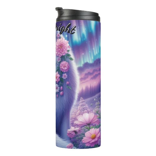 Full Moon White Wolf Thermosbecher (Nach rechts gedreht)