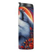 Full Moon White Wolf Thermosbecher (Nach rechts gedreht)
